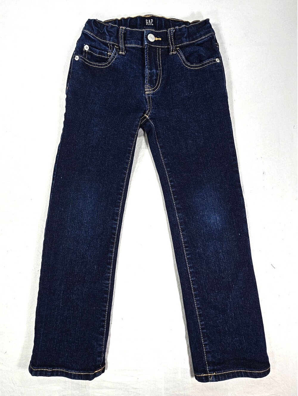 GAP Kids Boys Jeans Size 7 Stretch Straight Dark Wash Denim Adjustable Waist
